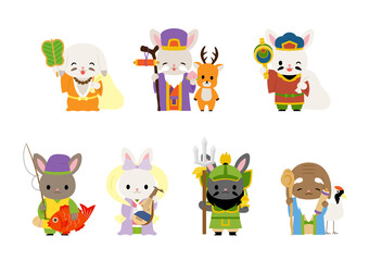 干支（ウサギ）の七福神