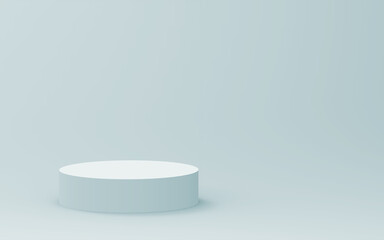 Abstract 3d  gray white colors cylinder podium minimal studio background.