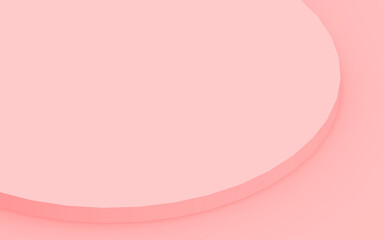 Abstract 3d pink color cylinder podium minimal studio background.