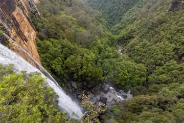Fototapeta na wymiar Fitzroy Falls at the Yarrunga Valley lookout point in NSW, Australia