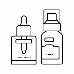 Obraz premium cosmetic oil for facial skin line icon vector illustration
