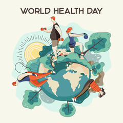 Healthy lifestyle for world health day concept