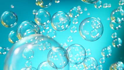 Abstract Bubbles Background. 3D render