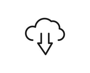 Cloud line icon on white background