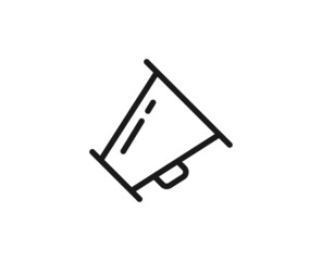 Megaphone icon concept. Modern outline high quality illustration for banners, flyers and web sites. Editable stroke in trendy flat style. Line icon of megaphone
