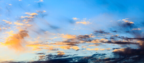 Fototapeta na wymiar Beautiful colorful sky sunset clouds background