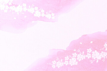 桜のシルエット（パステルカラーの背景）
