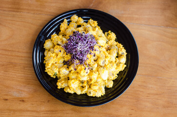 Top view of a traditional Andean dish from Ecuador