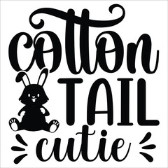 Cotton tail cutie, rabbit vintage vector, Happy Easter Day shirt print template, typography design for vector file.