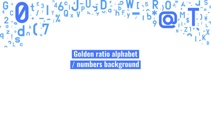  黄金比アルファベット 数字の背景
