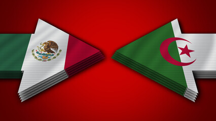 Algeria vs Mexico Arrow Flags – 3D Illustration