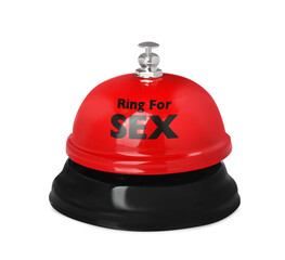 Red sex bell toy on white background