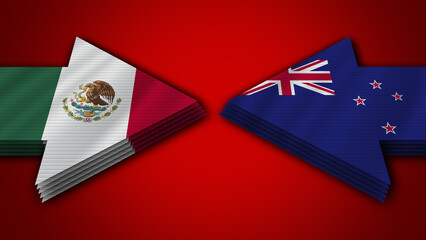 Netherlands vs Mexico Arrow Flags – 3D Illustration