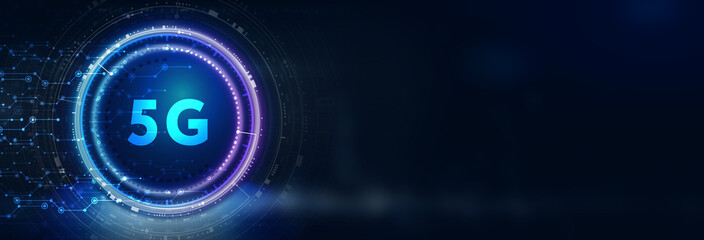 The concept of 5G network, high-speed mobile Internet, new generation networks. Business, modern technology, internet and networking concept. 3d illustration