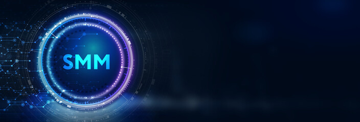 Business, Technology, Internet and network concept. SMM Social Media Marketing 3d illustration