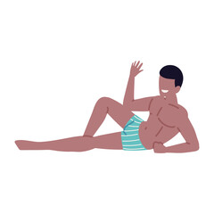 Obraz na płótnie Canvas relaxing man in swimsuit
