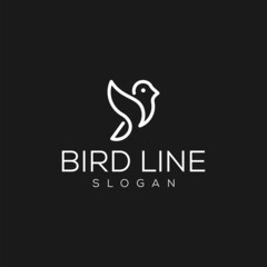 flying little Bird vector logo design template