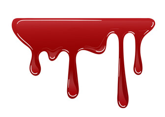 A drop of blood on a white background. Red splash stain, horrible stain. red smudges. Liquid paint vector illustration