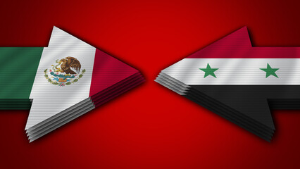 Syria vs Mexico Arrow Flags – 3D Illustration