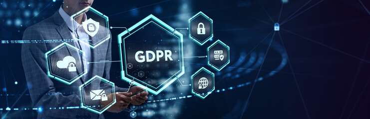 GDPR Personal data protection regulation cyber security. Business, Technology, Internet and network...