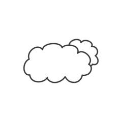 Announcement information cloud, hand drawn dialogue or conversation sign isolated thin line icon. Vector abstract cloud for notes, talk chat doodle, dialog communication sign, chatting memo tag