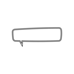Speech balloon in doodle style, empty conversation or communication frame talk say chat box isolated empty speech bubble template. Vector comment or gossip, message frame dialogue element