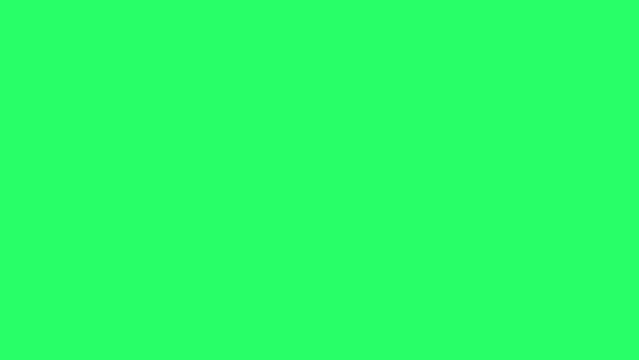 Animation music note isolate on green background.