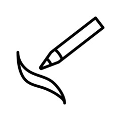 Fototapeta premium Cosmetics flat line icon. Outline sign makeup pencil for mobile concept and web design, store