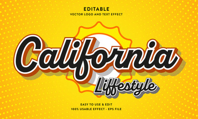 california editable text effect with modern style - obrazy, fototapety, plakaty
