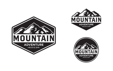 Obraz premium Mountain illustration, outdoor adventure logo design
