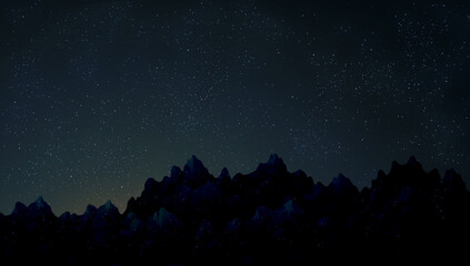 Rocky Mountain Skyline and Night Sky Landscape