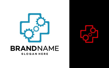 Obraz premium Gear Health Medical Icon Element. Health Medical Logo Design Template Illustration Vector