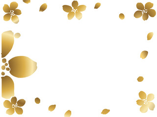 Gold background with cherry blossom