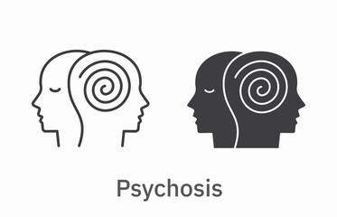 Psychosis icon on white background. Vector illustration.