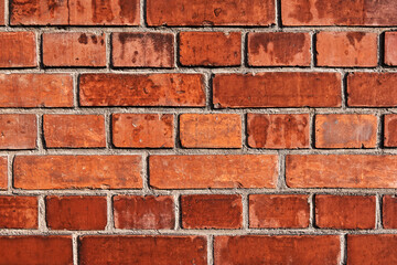 Texture of old red brick wall, Abstract background