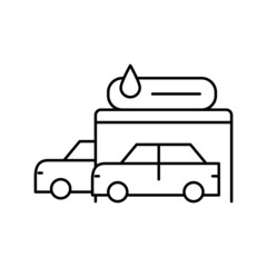 car washing service line icon vector illustration