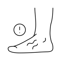 disease flat feet line icon vector illustration
