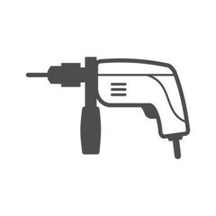 Drill, vector construction and repair tool icon