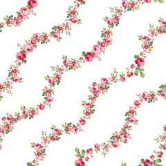 Beautiful rose vertical stripe seamless pattern,