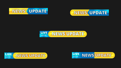 Fototapeta premium Bright clear lower third design set for live,updated news & other videos