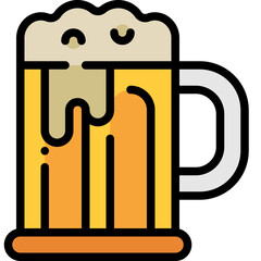 beer mug filled outline icon