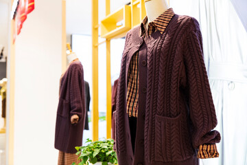 Fototapeta premium Fashion dresses, Fashionable women's dresses are in the mall