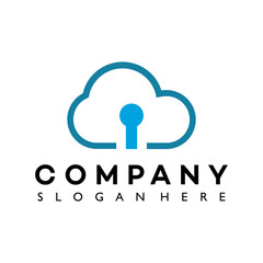 Cloud Locked Template Design Vector