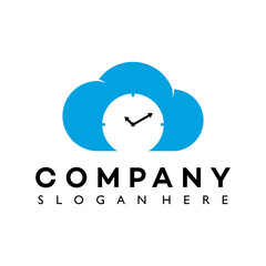 Cloud Time Icon Logo Design Template Illustration Vector