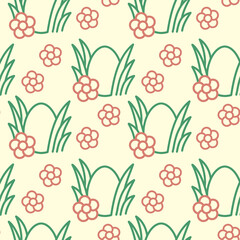 Seamless vector pattern with Easter. For fabric, paper, wrap, textile, poster, scrapbooking, wallpaper or background, for web site or mobile app