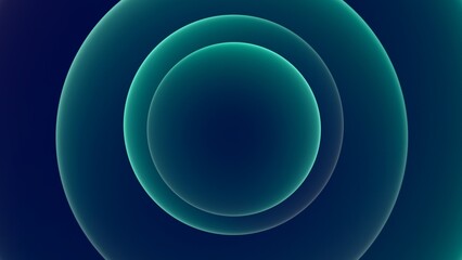 Abstract classy luxurious neon light circle background in mint green and blue. Concept 3D illustration for showcase, sale, and packshot templates with minimalist elegant and modish hologram art look
