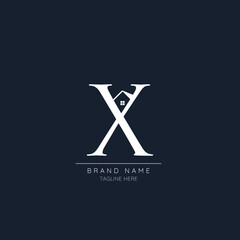 Minimalist creative letter X  incorporates with the house logo.