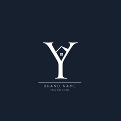 Minimalist creative letter Y incorporates with the house logo.