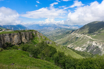 Fototapeta na wymiar View of the Matlas plateau. Khunzakhsky district. Dagestan Russia 2021
