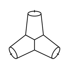 breakwater concrete line icon vector illustration